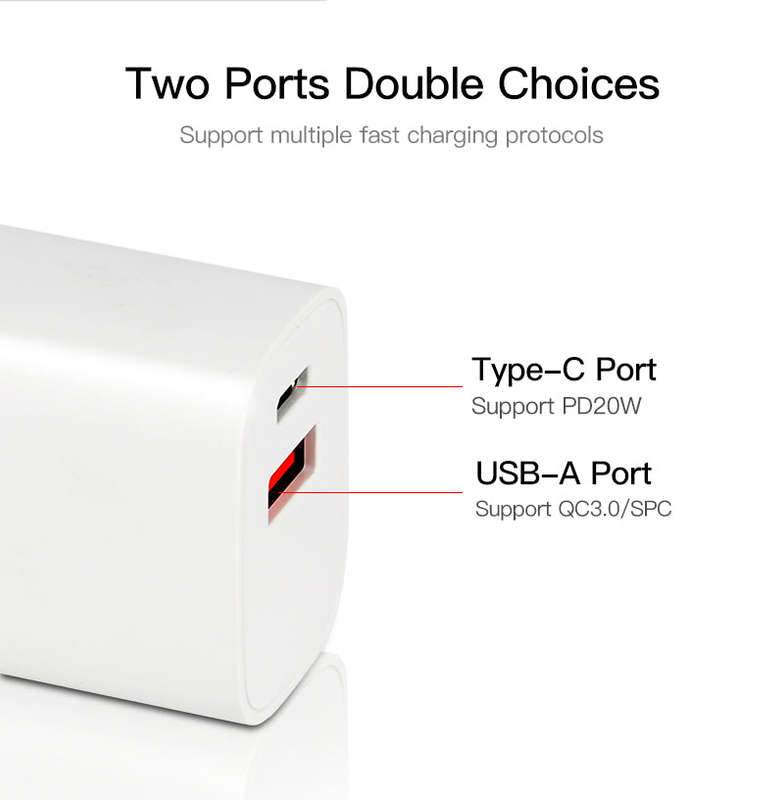 Dual Port QC 3.0 PD20W USB Fast Charging Adapter