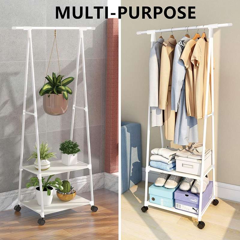 Clothes Rack Small Metal Garment Rack with Shelve