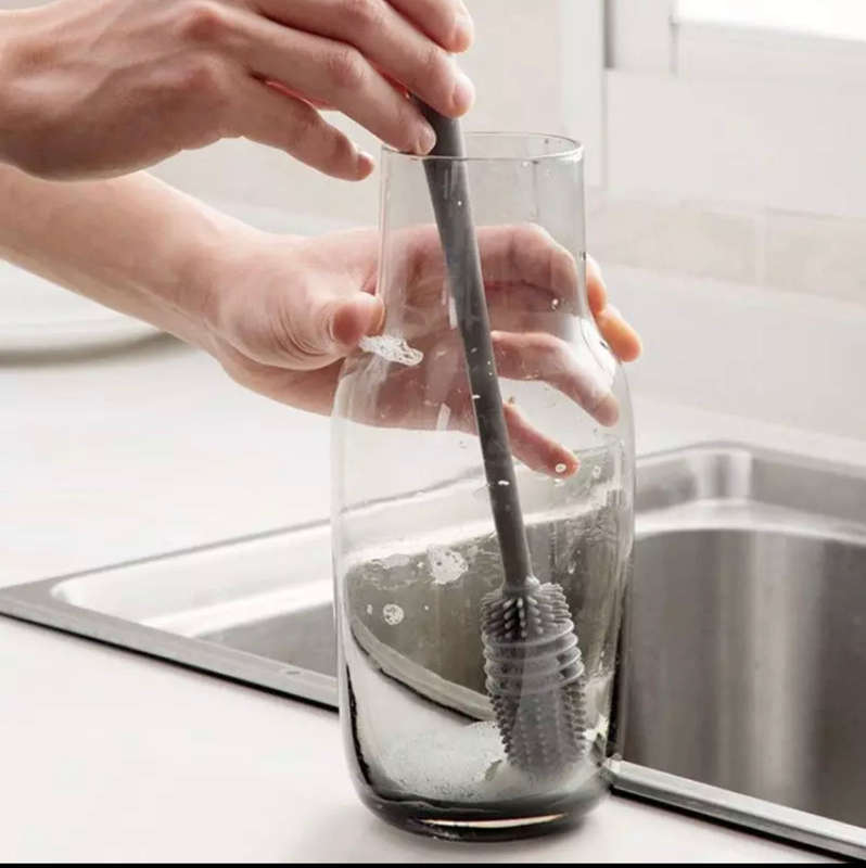 Silicone Cup Brush Milk Bottle Cleaning Brush Long Handle Water Bottles Cleaner
