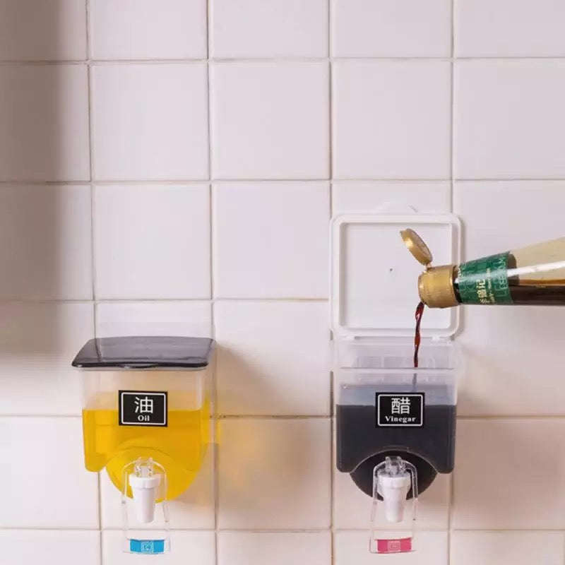 Wall Mountable Oil and Vinegar Cooking Liquids Storage