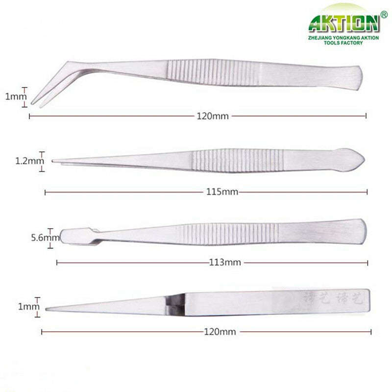 Set of Professional tweezers 4pc