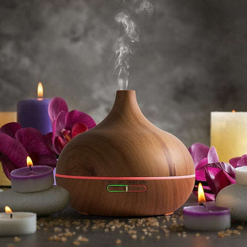 Aromatherapy Essential Oil Diffuser Wood Grain - Remote Control