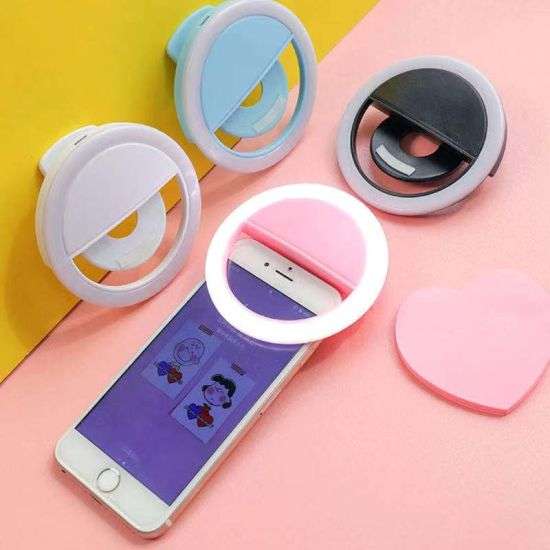 LED Clip-On Selfie Ring Light For Smartphones - Blue