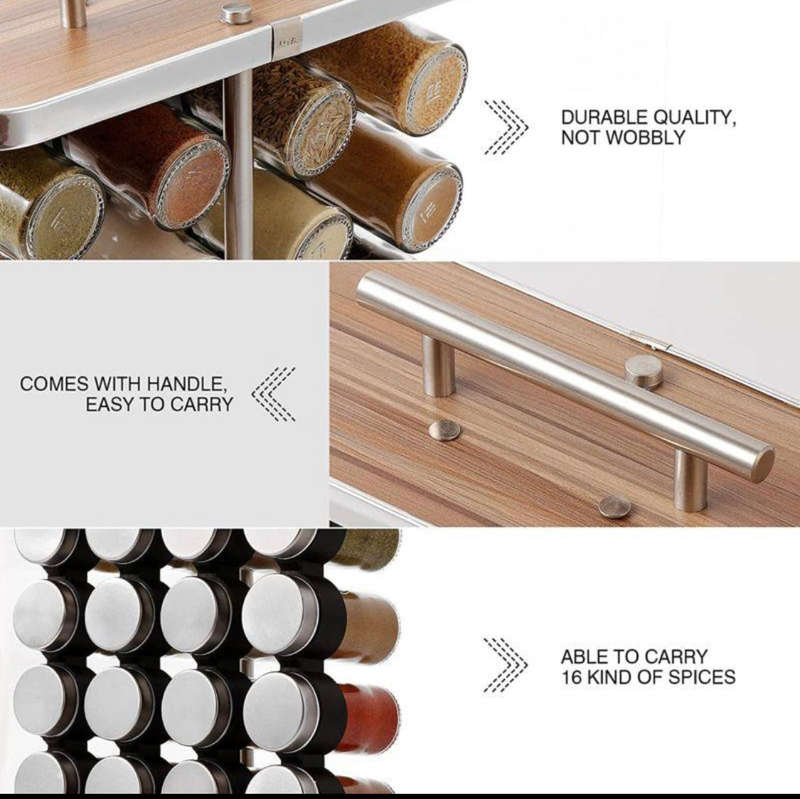 Spice Rack Stainless Steel Seasoning Cans 16 sets