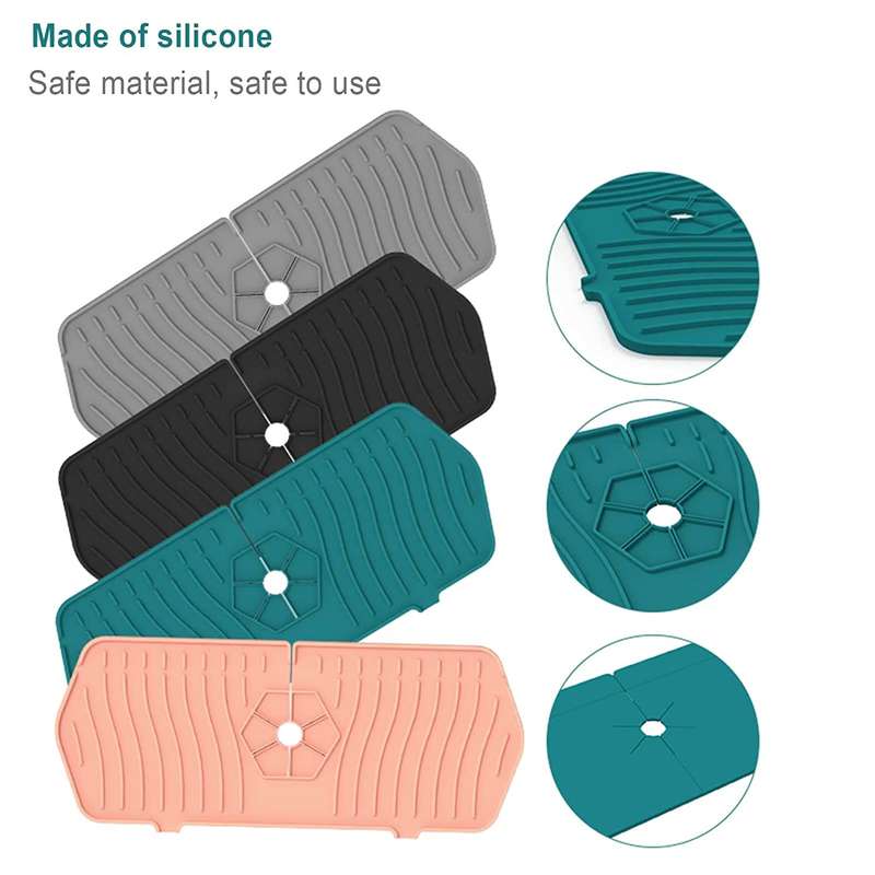 Silicone Kitchen Sink Splash Guard Durable Water Catcher Mat