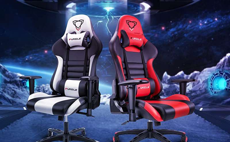 Ergonomic Gaming Chair  Racing-Style Office Chair with Lumbar Support