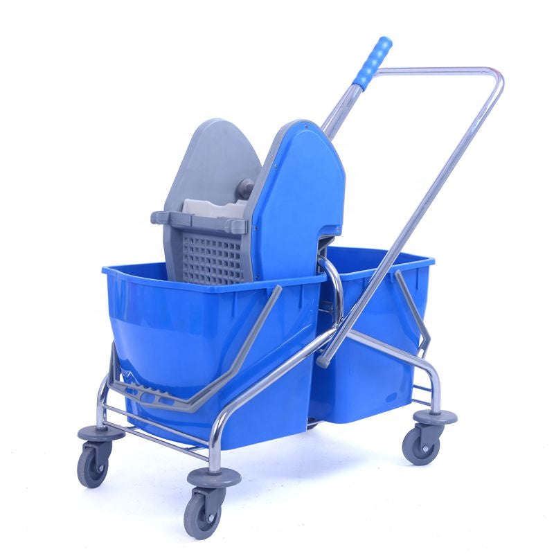 Double Buckets (25L x 2) Mop Wringer Trolley