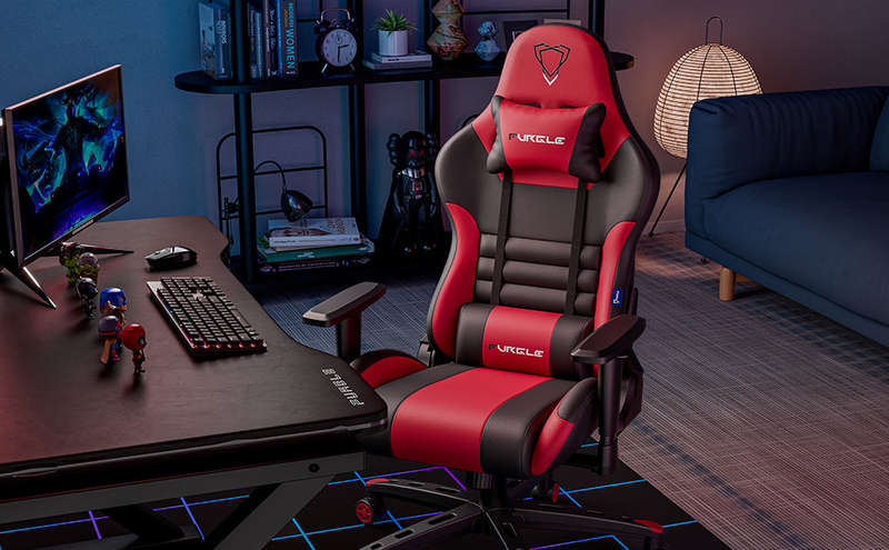 Ergonomic Gaming Chair  Racing-Style Office Chair with Lumbar Support