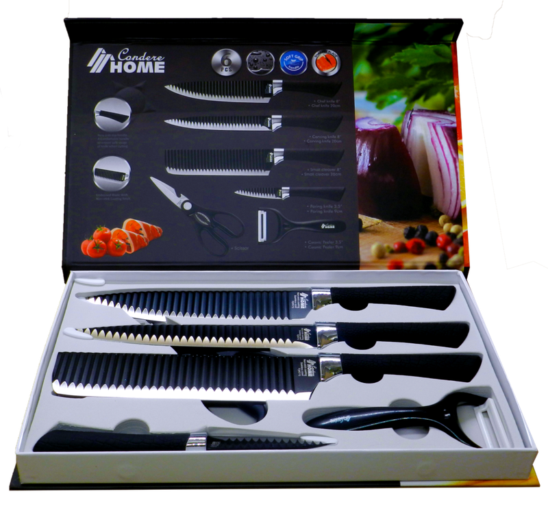 Non-stick Coated Kitchen Knife Sets  6pc Set