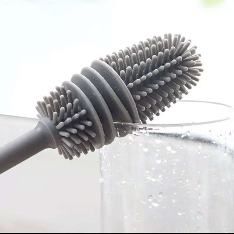 Silicone Cup Brush Milk Bottle Cleaning Brush Long Handle Water Bottles Cleaner