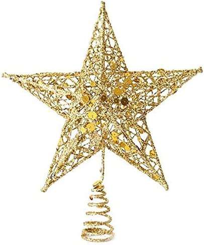 Christmas Tree Topper, Wire Gold Tree Star for Chirstmas