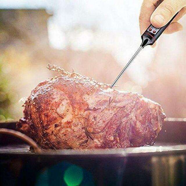 Stainless Steel Digital Cooking Thermometer with LCD Display
