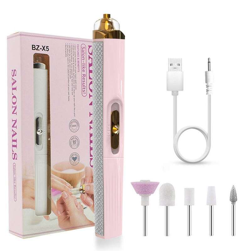 Portable USB Charging Electric Nail Polisher (WHITE)