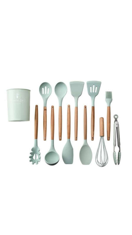 12 Piece Silicone Kitchen Utensil Set - Red