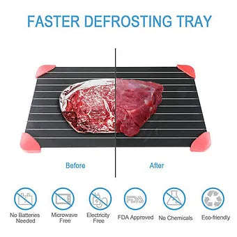 Rapid Defrosting Tray for Frozen Meat  Large Aluminum Thawing Plate with Silicone Corners