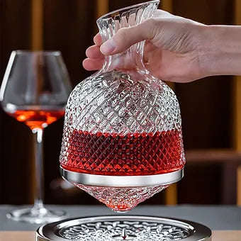 Rotating Crystal Wine Decanter