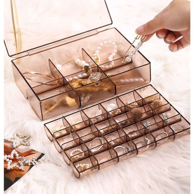 Transparent 3layer Jewellery Box