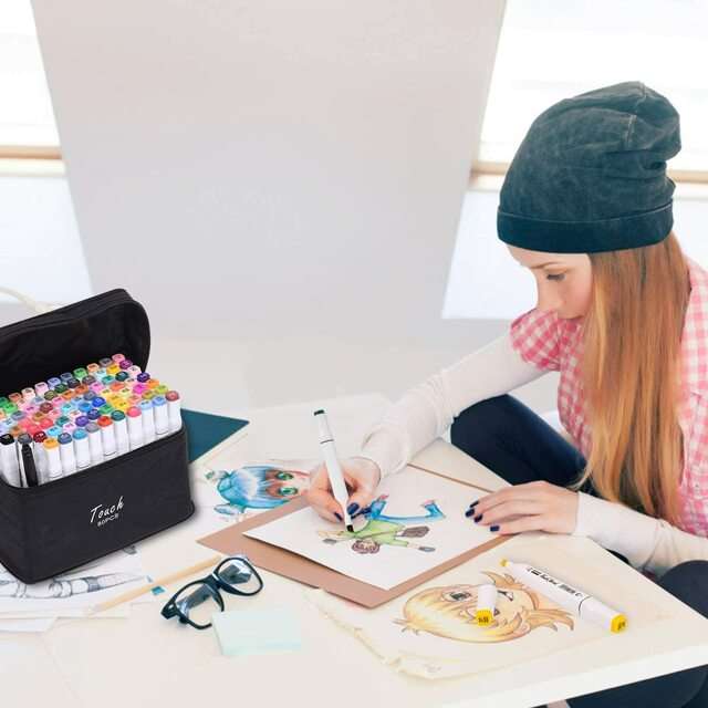 Dual Tips Art Markers with Carry Bag
