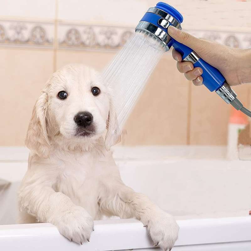 Pet Shower Attachment, Soft Brush, Soap Dispenser, Pet Washer & Sprayer