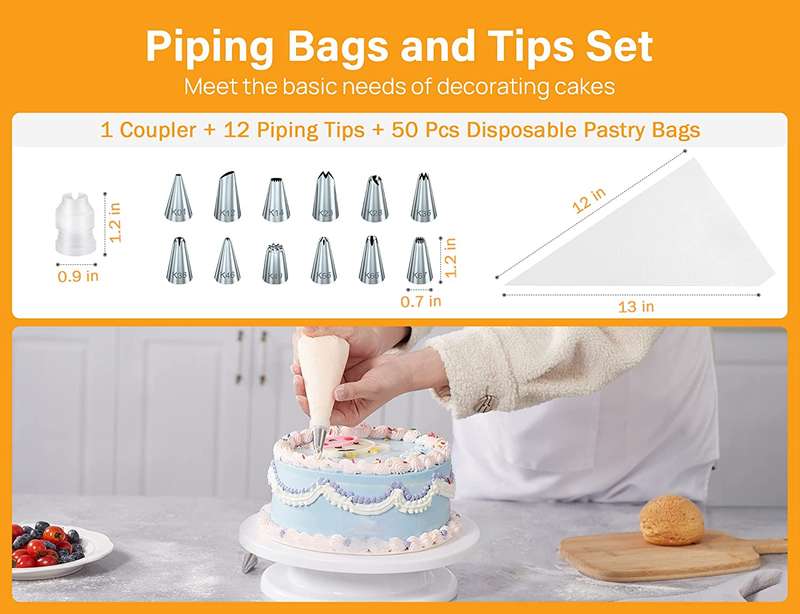 Cake Decorating Kit Supplies Tools with Cake Turntable Stand - 69 Pcs