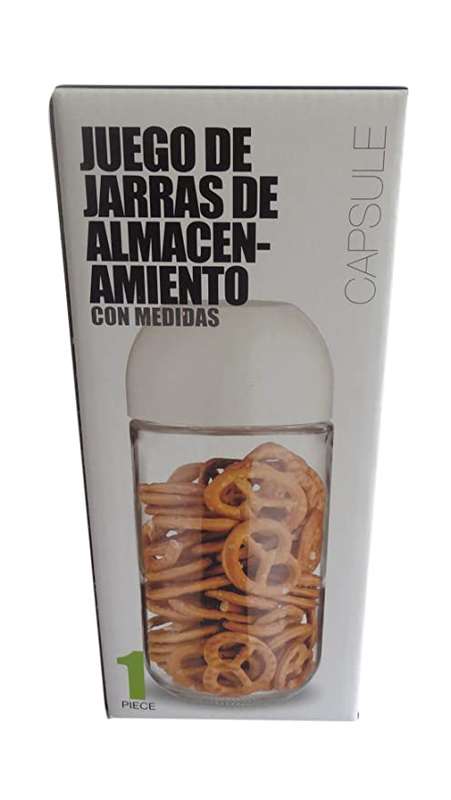 Aminno 600Ml Glass Storage Jar with Unique Measuring Lid