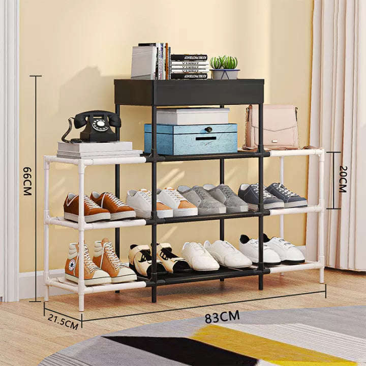 Metal Shoe Rack for Entryway & Closet  DIY Adjustable Shoe Organizer Shelf for Front Door, Gar...