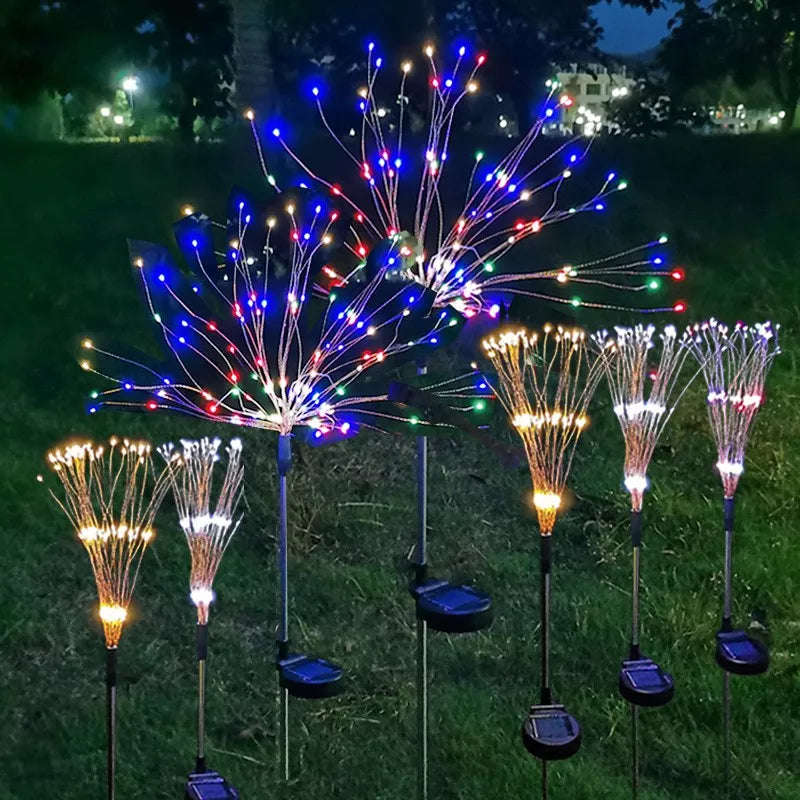LED Dandelion Style Light String Splash Proof Ground Lamp for Garden Courtyard SOLAR