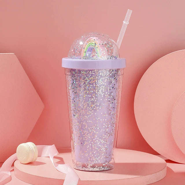 500ml  Water Bottles with Straw