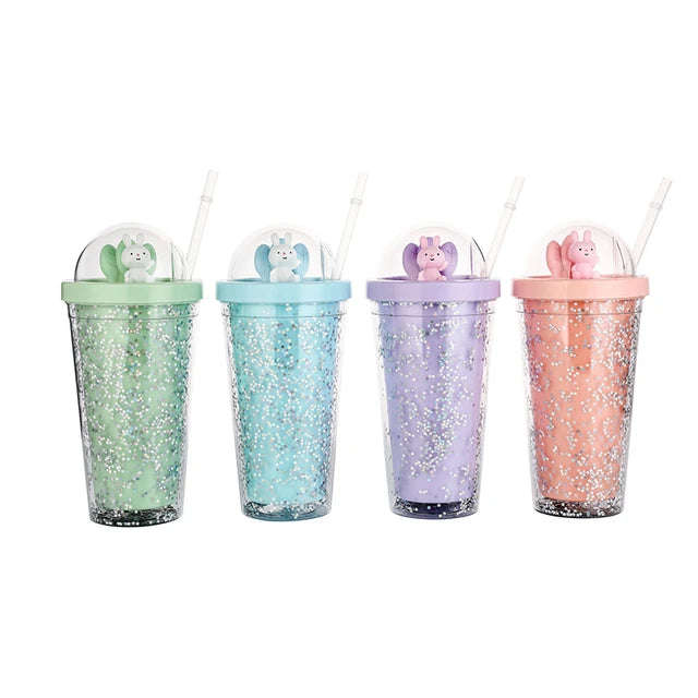 500ml  Water Bottles with Straw