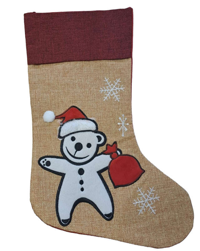Plaid cotton Christmas stocking