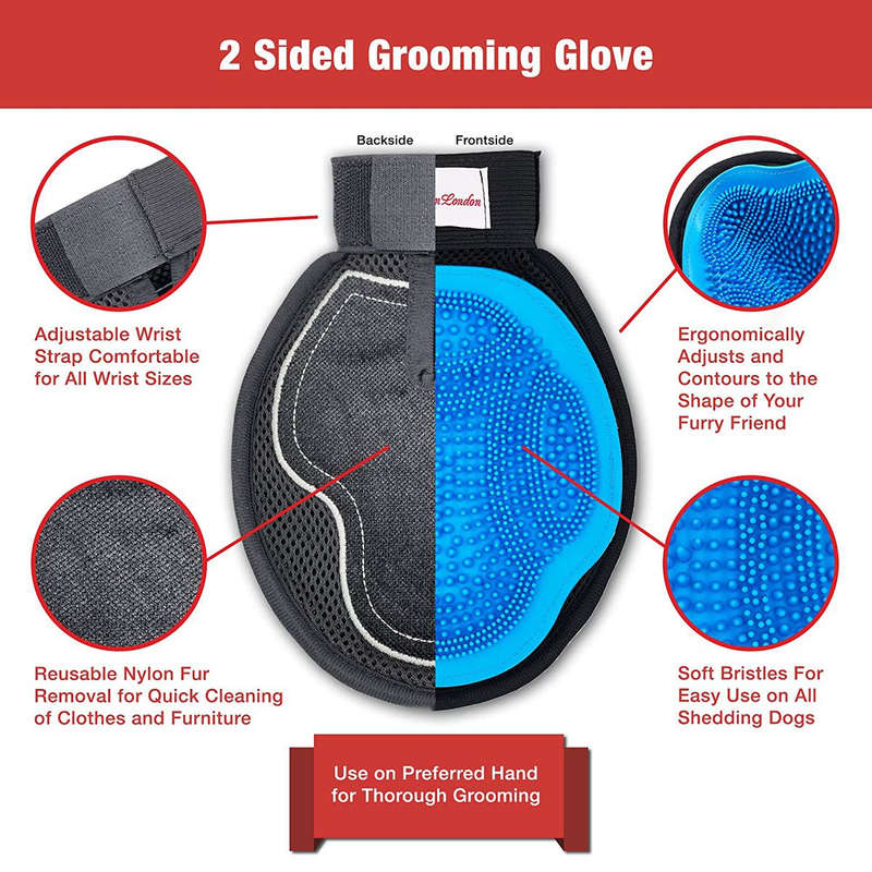 2 in 1 Pet Grooming Brush Glove