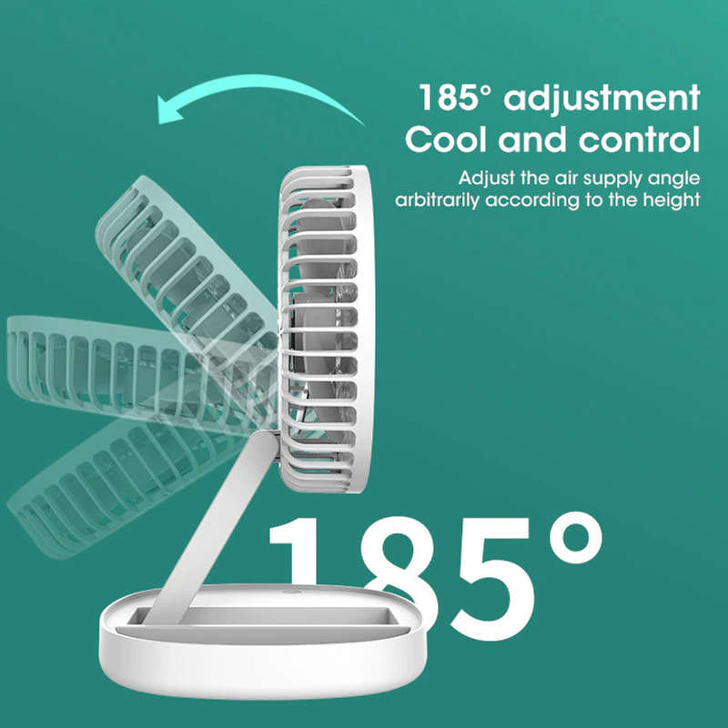 Foldable Rechargeable Desk Fan-White
