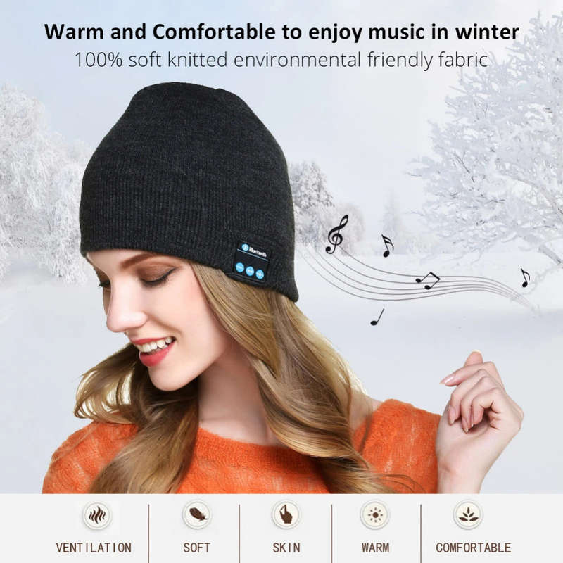 Bluetooth Music Beanie-Black