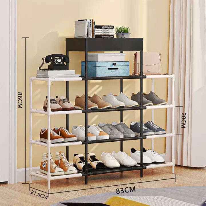 Metal Shoe Rack for Entryway & Closet  DIY Adjustable Shoe Organizer Shelf for Front Door, Gar...