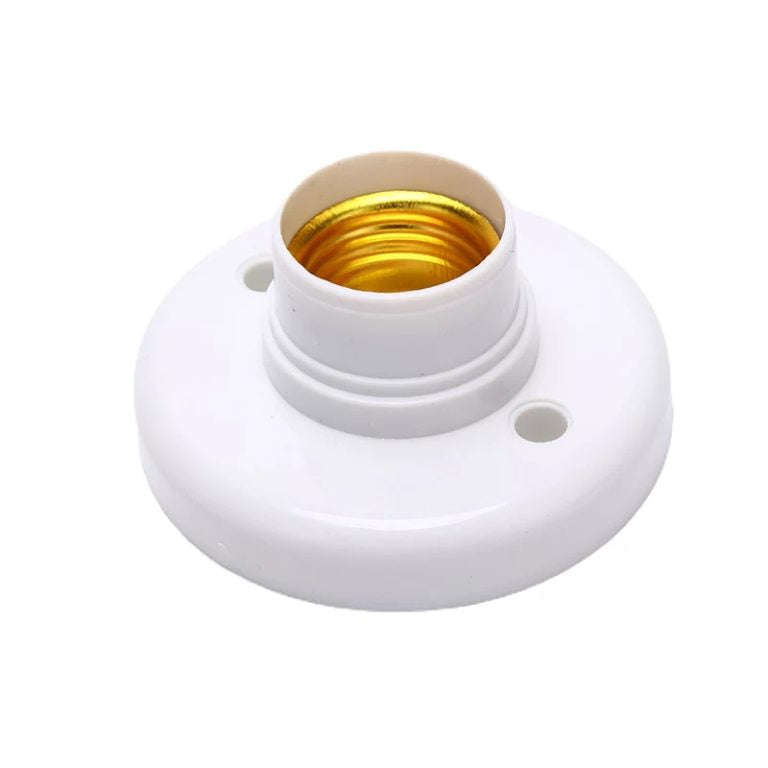 E27 Screw Cap Socket White Ceiling Light Lamp Bulb Fixing Base Stand Light Bulb Holder-5pcs
