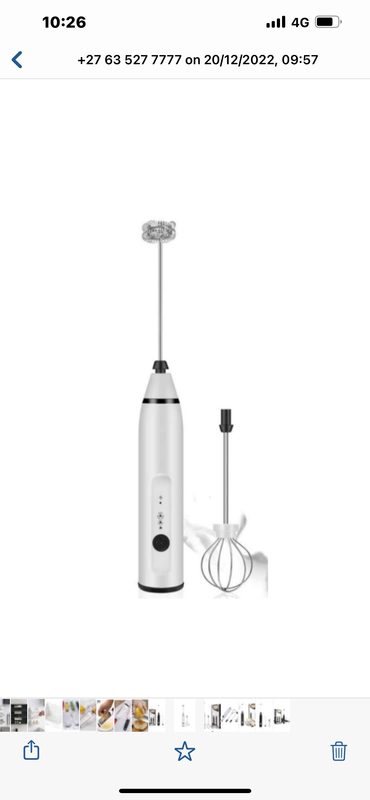Milk Frother Rechargeable 2-1