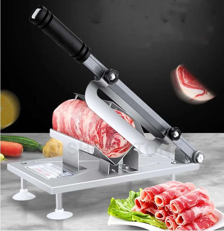 Meat Slicer Hand Slicing Machine Stainless Steel Frozen Beef Mutton Bacon Meat cutter Vegetable F...