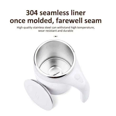 Coffee Cup Self Stirring Mug 304 Stainless Steel Frinking Smart Mixing Heat 380ml Milk Magnetic B...