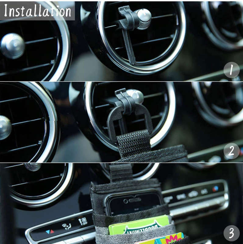 Air Vent Car Pocket Caddy Organizer Holder with Charging Port for Phone,Cell Phone,Pencil,Charger...