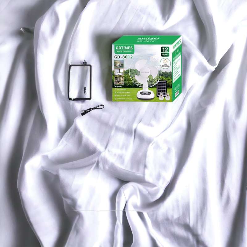 Solar Recharging Fan 12 Inc Light