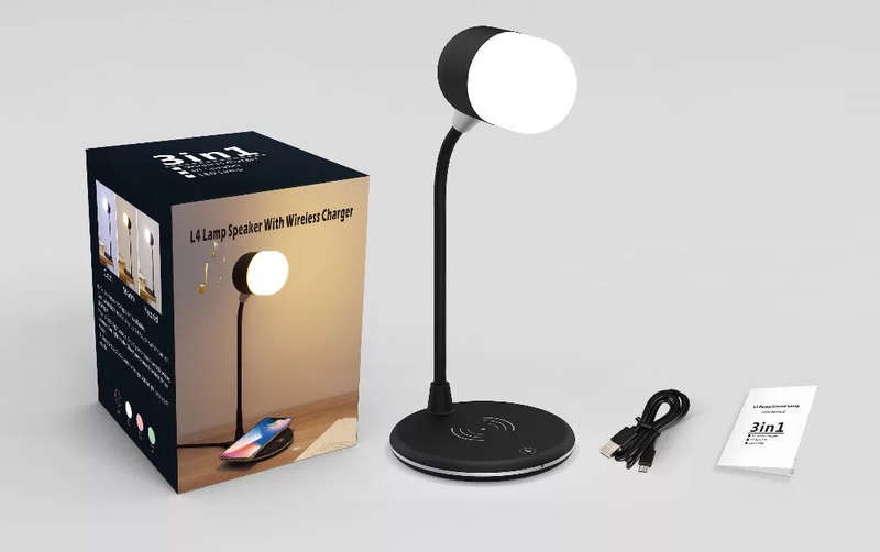 Desk Lamp with Qi Wireless Charger 5W Bluetooth Speaker 3:1