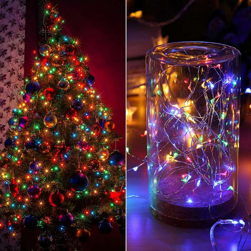String Light Solar-Powered LED Fairy Lights Outdoor 10m - Multi-Coloured