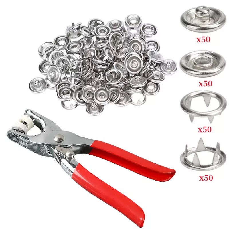 Plier Tool 100pcs Metal Snap Button Thickened Snap Fastener Kit DIY Craft Supplies for Installing...