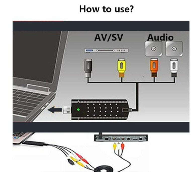 USB 2.0 Easy Cap TV DVD VHS Audio Video Capture Adapter Converter