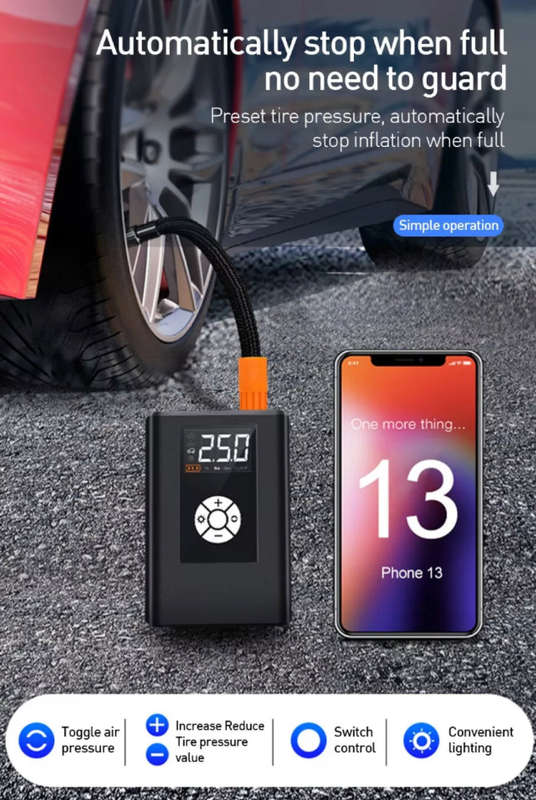 JM-8804 Car High-Pressure High-Power Tire Air Pump(Wired Version