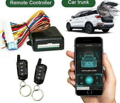 Car Alarm Security Systems Auto Remote Central Locking Kit Door Lock Keyless APP