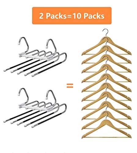 Steel Clothes Pants Hangers Anti-Slip Design,Clothes Closet Storage Organizer for Pants Jeans ...