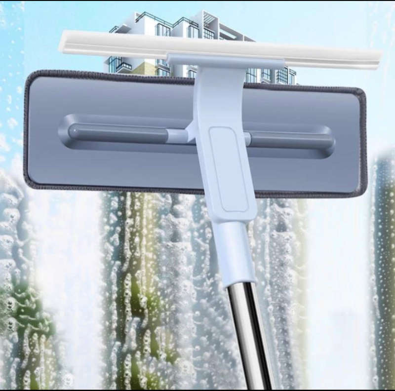 Telescopic Rod Window Cleaner Long Handle Cleaning Brush Mop For Washing Windows Bendable Glass W...