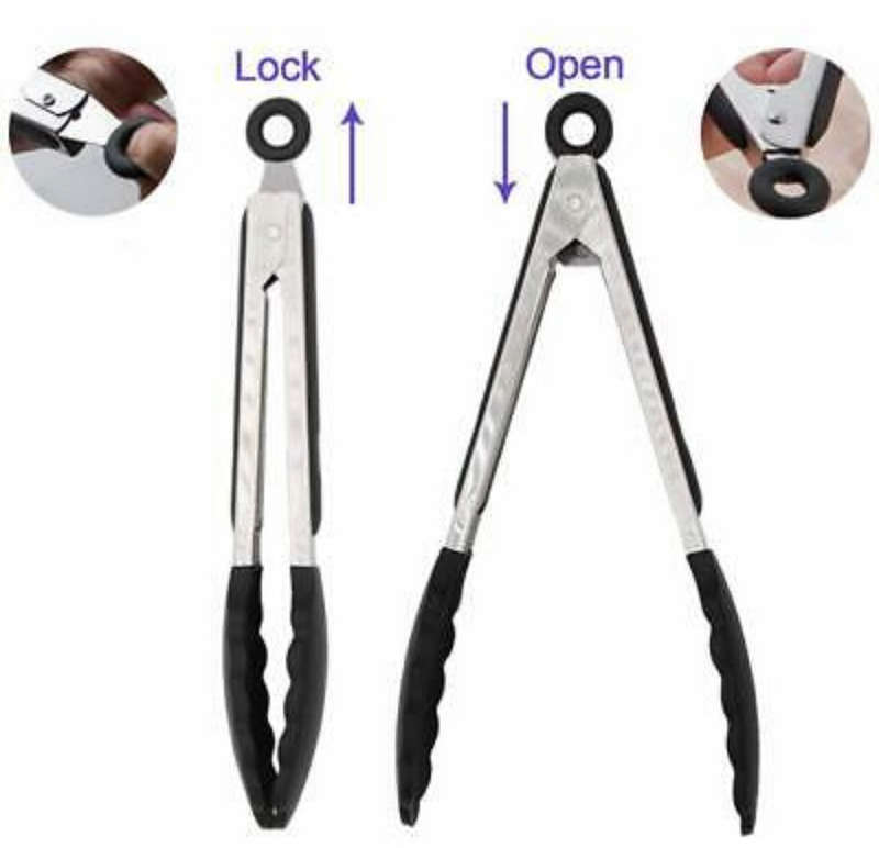 Kitchen Silicone Tong Set 2pc