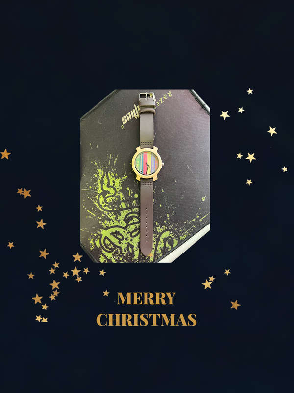 Womens Luxury Wood Dial/Leather Strap Watch